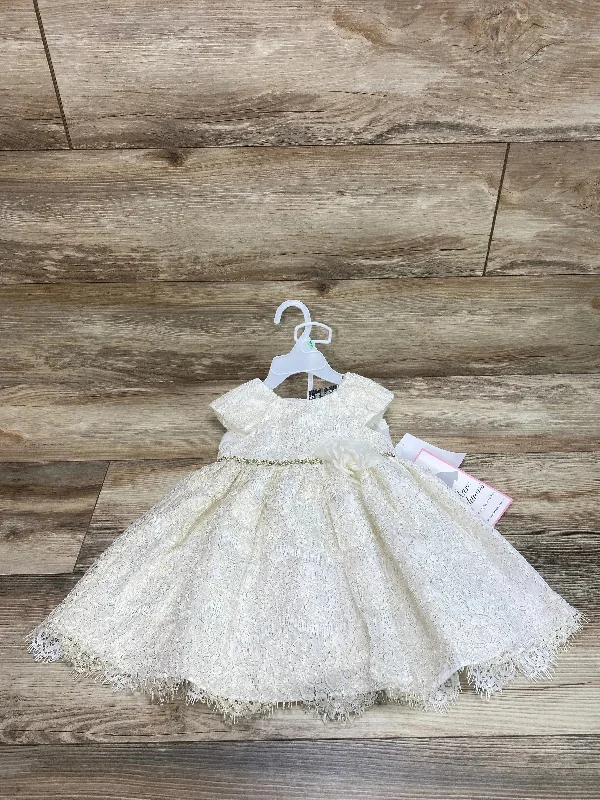 NEW Rare Editions 2pc Floral Dress & Bloomers Ivory sz 18m