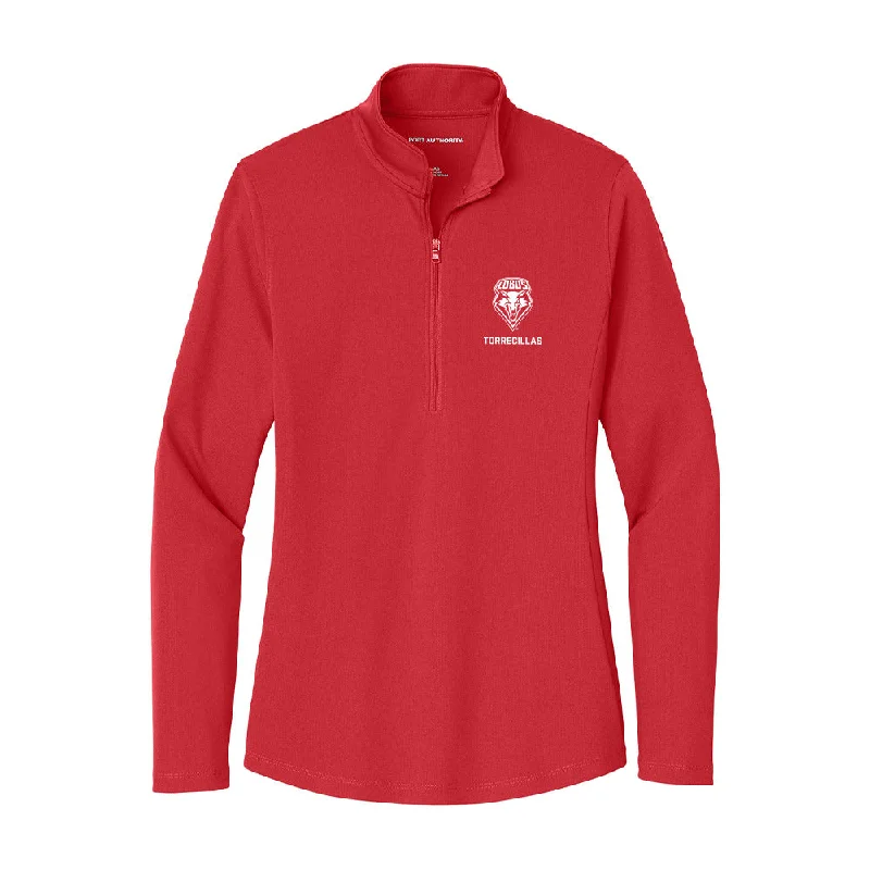 New Mexico - NCAA Women's Cross Country : Mia Torrecillas - Women's Lightweight Quarter Zip Jacket Cotton Jacket Linen Jacket Terry Jacket New Mexico - NCAA Women's Cross Country : Mia Torrecillas - Women's Lightweight Quarter Zip Jacket Cotton Jacket Linen Jacket Terry Jacket