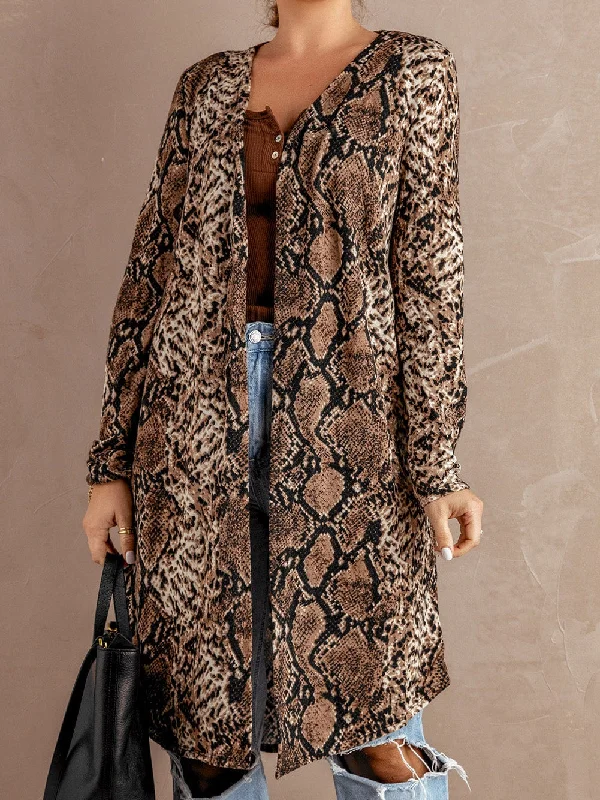 Chic Snakeskin Cardigan Rayon Fabric Velvet Fabric Corduroy Fabric