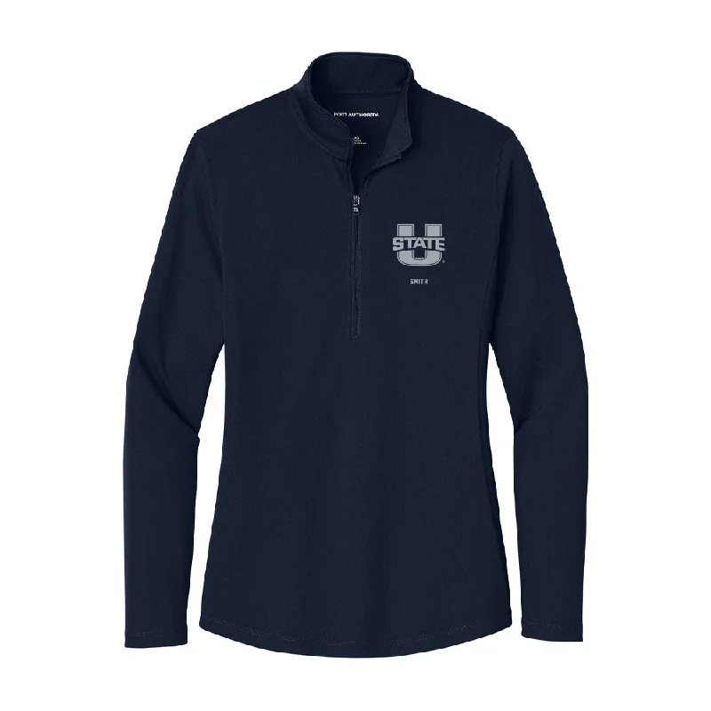 Utah State - NCAA Women's Cross Country : Brianne Smith - Women's Lightweight Quarter Zip Jacket Notch Collar Jacket Peter Pan Collar Jacket Cowl Neck Jacket Utah State - NCAA Women's Cross Country : Brianne Smith - Women's Lightweight Quarter Zip Jacket Notch Collar Jacket Peter Pan Collar Jacket Cowl Neck Jacket