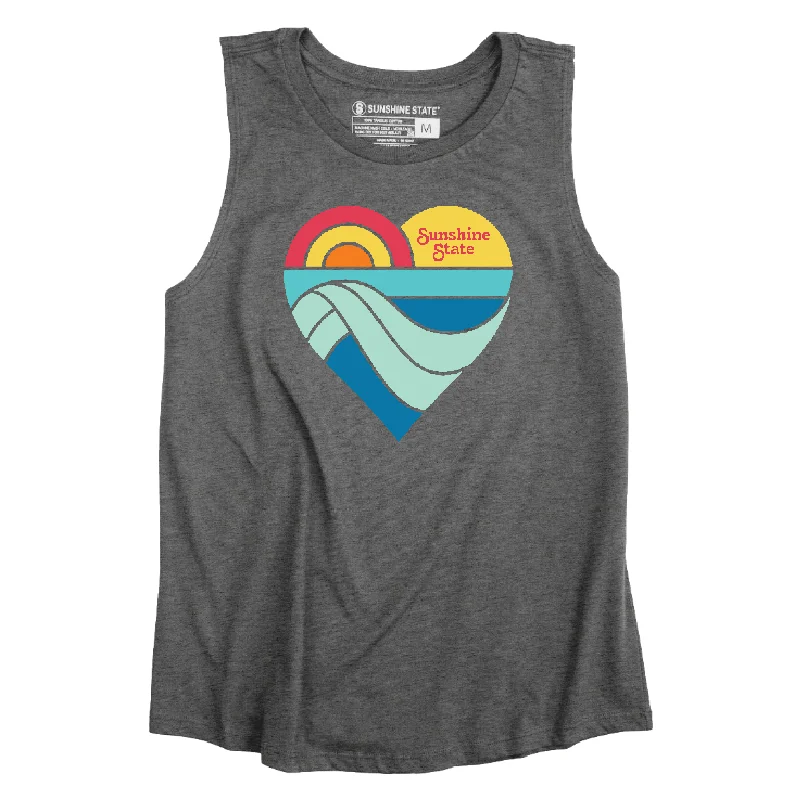HEART MUSCLE TANK - DARK HEATHER GREY white tank top