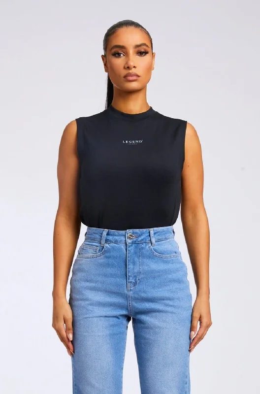 SLEEVELESS TANK TOP - BLACK glitter tank top