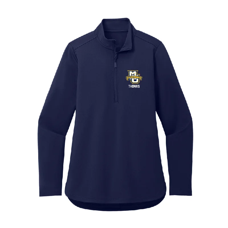 Marquette - NCAA Women's Cross Country : Ava Thomas - Women's Premium Quarter Zip Jacket Fitted Jacket Loose Jacket Oversized Jacket Marquette - NCAA Women's Cross Country : Ava Thomas - Women's Premium Quarter Zip Jacket Fitted Jacket Loose Jacket Oversized Jacket