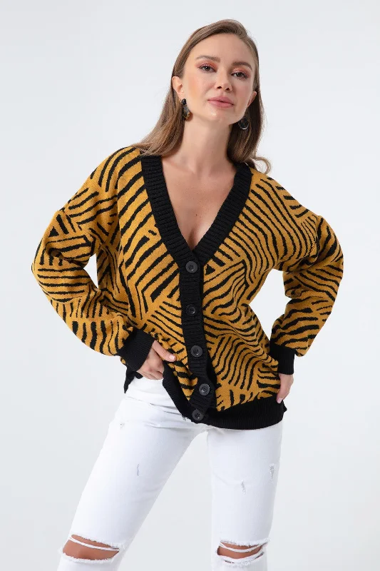 Woman Oversize Buttoned Knitwear Cardigan Oversized Loose Flowy