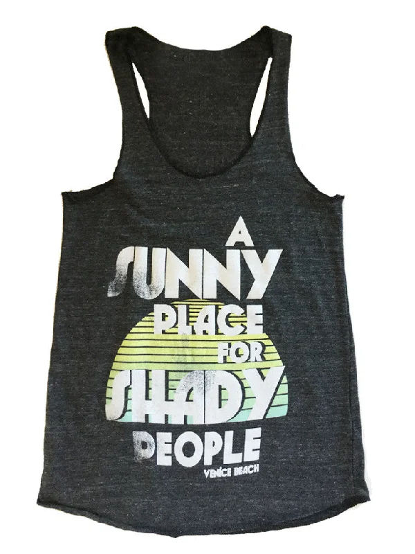 Abbot Kinney Fest - Shady People - Womens Razor Back Tank sequin tank top