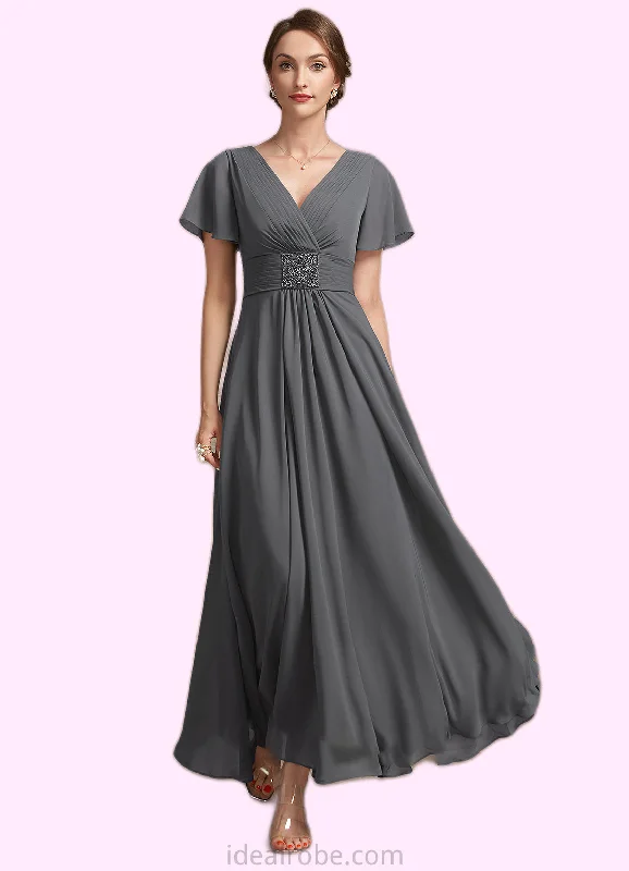 Zoey A-Line V-neck Ankle-Length Chiffon Mother of the Bride Dress With Ruffle Beading STK126P0014709 Zoey A-Line V-neck Ankle-Length Chiffon Mother of the Bride Dress With Ruffle Beading STK126P0014709
