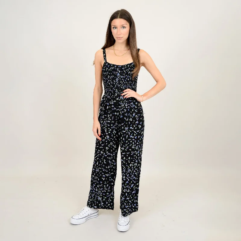 Joliette Printed Crepe Tank Jump Suit stretchy tank top