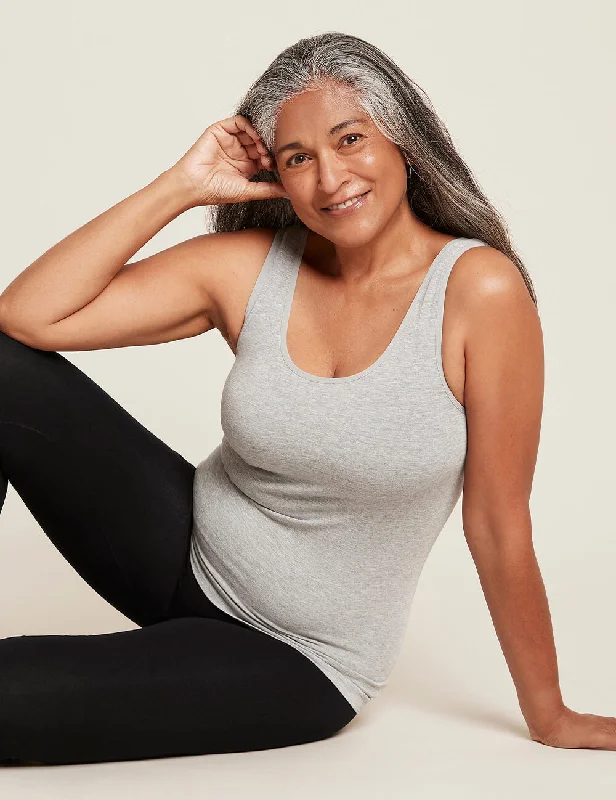 Tank Top - Light Grey Marl mesh tank top