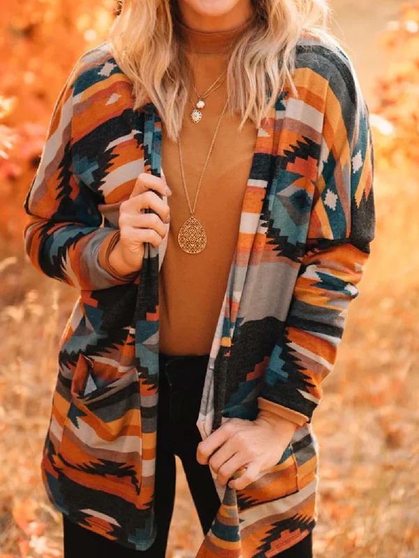 Bohemian Cardigan Solid Print Embellished