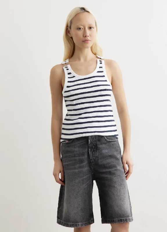 Ribbed Mariniere Tank Top bright tank top