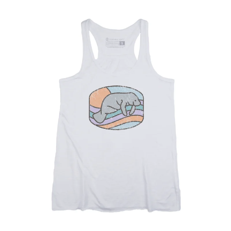 MANATEE FLOWY TANK - WHITE sage tank top