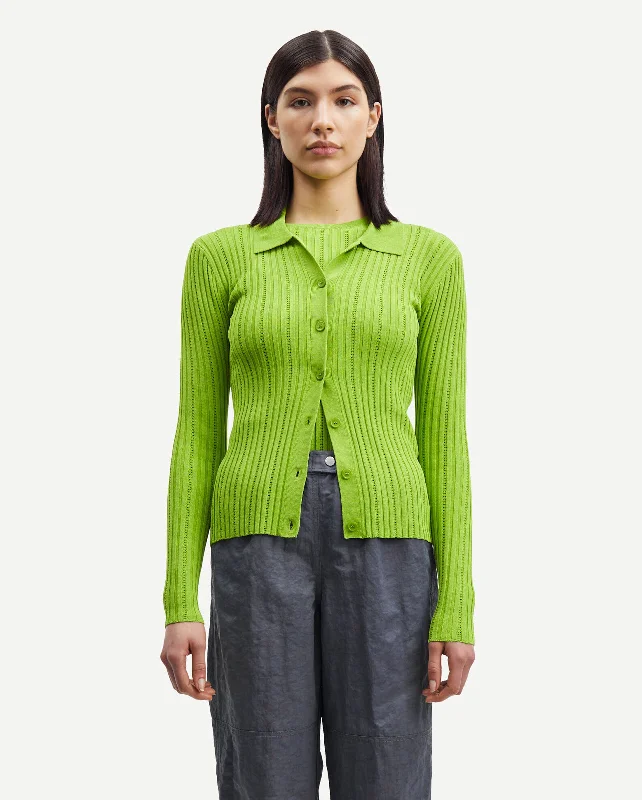 LEA CARDIGAN 15025 / MACAW GREEN Machine Wash Dry Clean Hand Wash