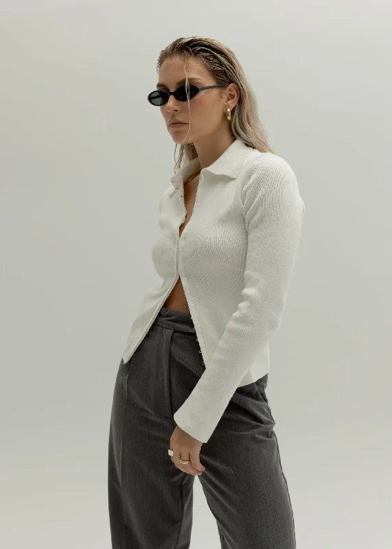 Amelia Cardigan Ivory Boxy Cardigan Fitted Cardigan A-Line