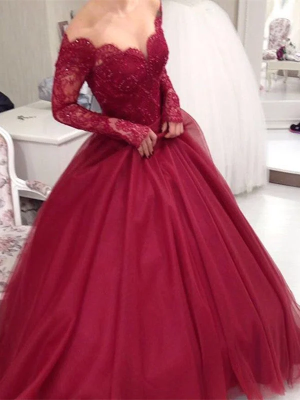 Custom Made Sweetheart Neck Long Sleeves Burgundy Lace Prom Dress, Burgundy Lace Formal Dress Custom Made Sweetheart Neck Long Sleeves Burgundy Lace Prom Dress, Burgundy Lace Formal Dress