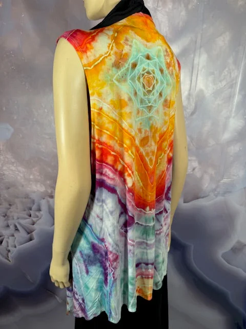 XL Tyrannosaurus Dyes Sleeveless Cardigan (Vest) #12 Collared Crew Neck Turtle Neck