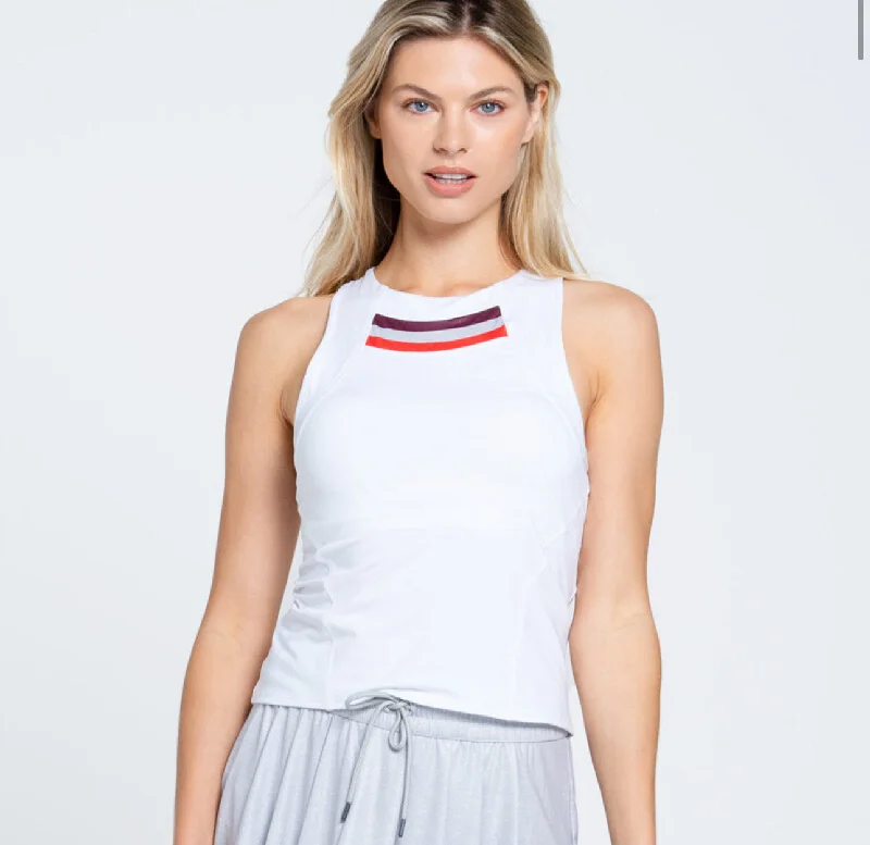 Ladies Lucky In Love Metallic Stripe Tank flowy tank top