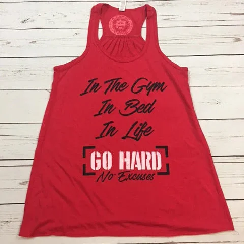 Go Hard Flowy Racerback Tank lime green tank