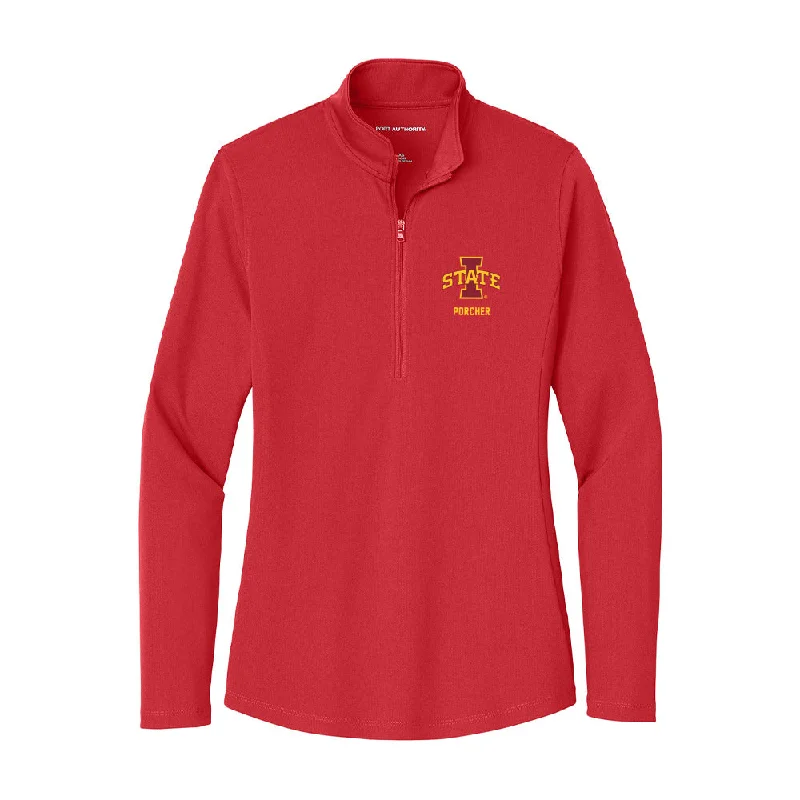 Iowa State - NCAA Women's Cross Country : Maelle Porcher - Women's Lightweight Quarter Zip Jacket Stand-Up Collar Roll-Neck Collar Turtle Neck Iowa State - NCAA Women's Cross Country : Maelle Porcher - Women's Lightweight Quarter Zip Jacket Stand-Up Collar Roll-Neck Collar Turtle Neck