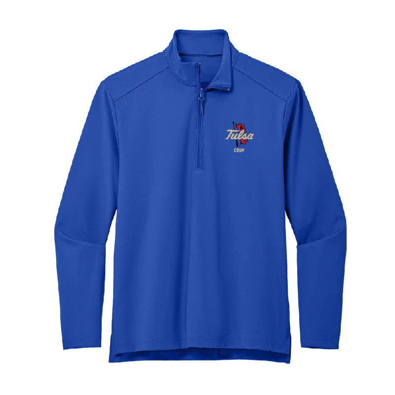 Tulsa - NCAA Women's Cross Country : Makenzie Crum - Premium Quarter Zip Jacket Satin Fabric Silk Fabric Chiffon Fabric Tulsa - NCAA Women's Cross Country : Makenzie Crum - Premium Quarter Zip Jacket Satin Fabric Silk Fabric Chiffon Fabric