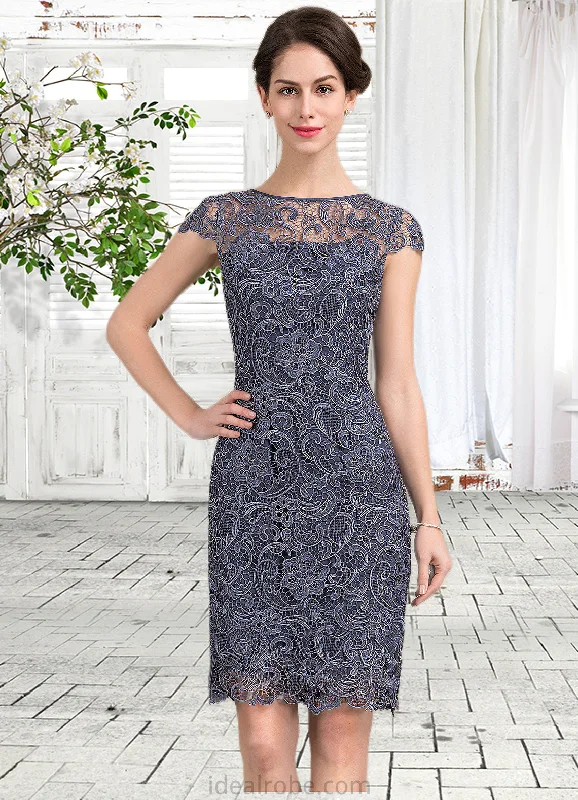 Lynn Sheath/Column Scoop Neck Knee-Length Lace Mother of the Bride Dress STK126P0014691 Lynn Sheath/Column Scoop Neck Knee-Length Lace Mother of the Bride Dress STK126P0014691