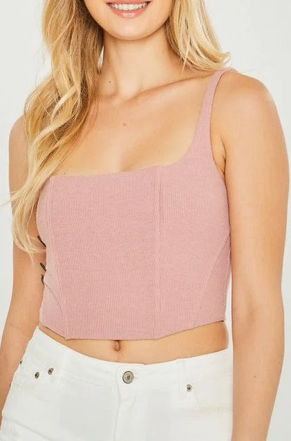 Ribbed Bustier Tank vibrant tank top