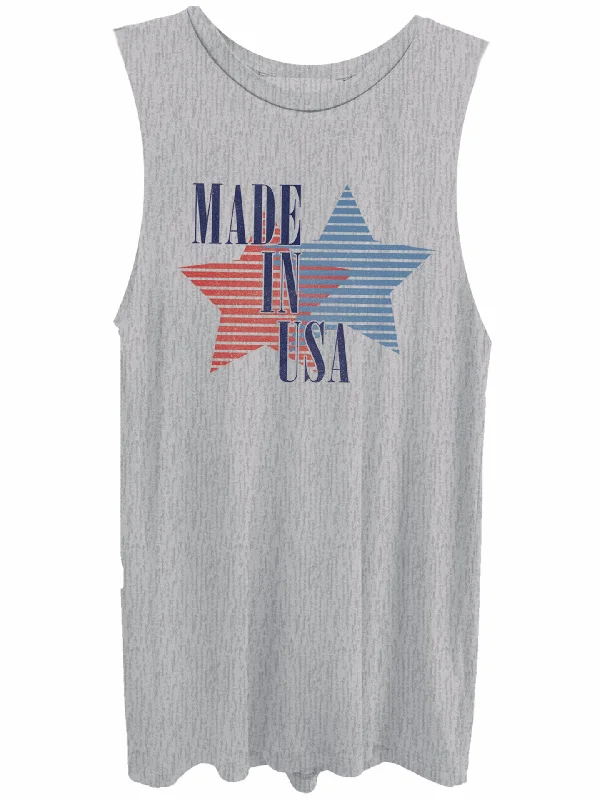 4th & Rose Made In Usa Heather Grey Muscle Tank one shoulder tank