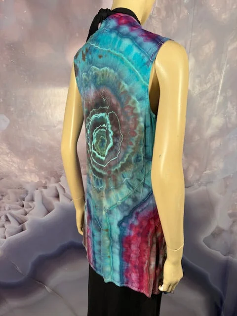 Small Tyrannosaurus Dyes Sleeveless Cardigan (Vest) #1 Satin Blend Silk Blend Wool Blend Small Tyrannosaurus Dyes Sleeveless Cardigan (Vest) #1 Satin Blend Silk Blend Wool Blend