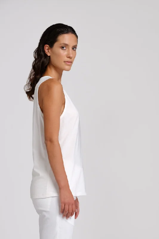 Tank top in natural organic cotton halter tank top