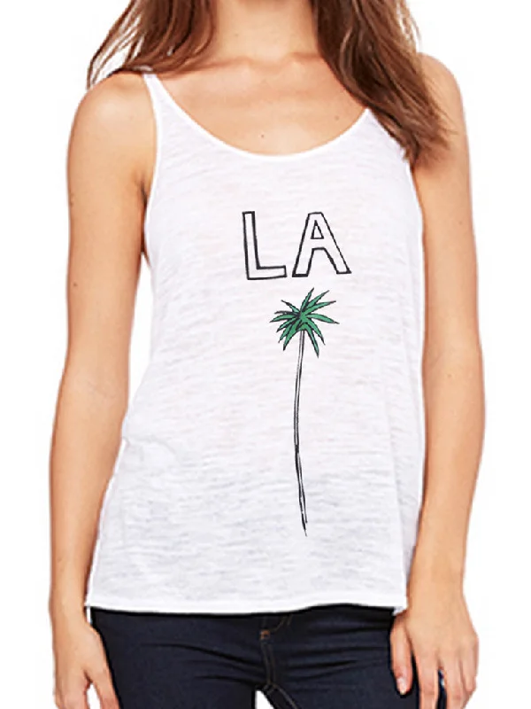 P WITTE-  LA PALM Slub White Tank turquoise tank top