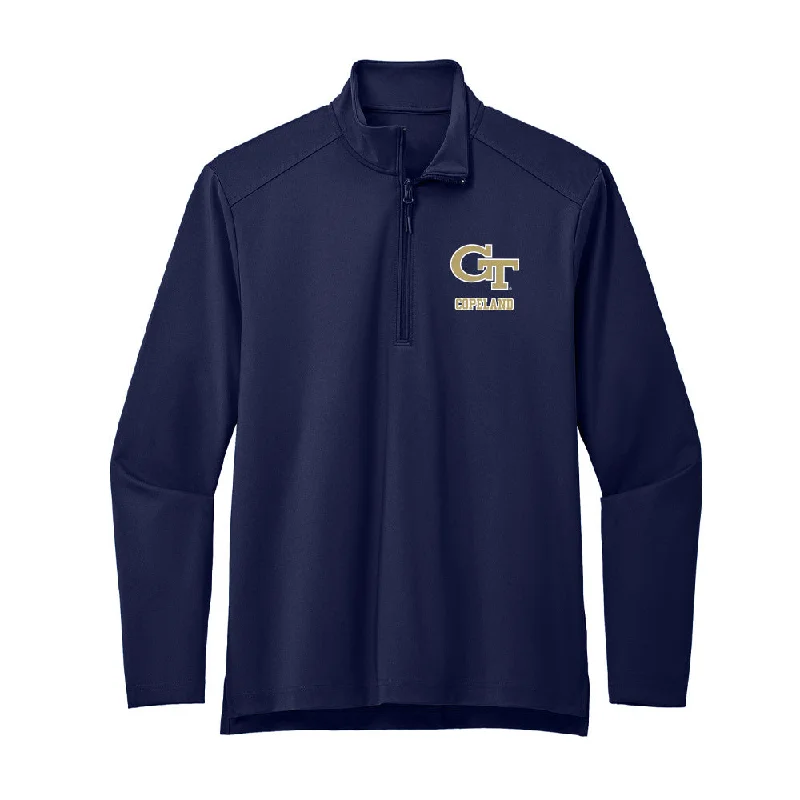 Georgia Tech - NCAA Women's Cross Country : Sarah Copeland - Premium Quarter Zip Jacket Rayon Jacket Velvet Jacket Corduroy Jacket Georgia Tech - NCAA Women's Cross Country : Sarah Copeland - Premium Quarter Zip Jacket Rayon Jacket Velvet Jacket Corduroy Jacket