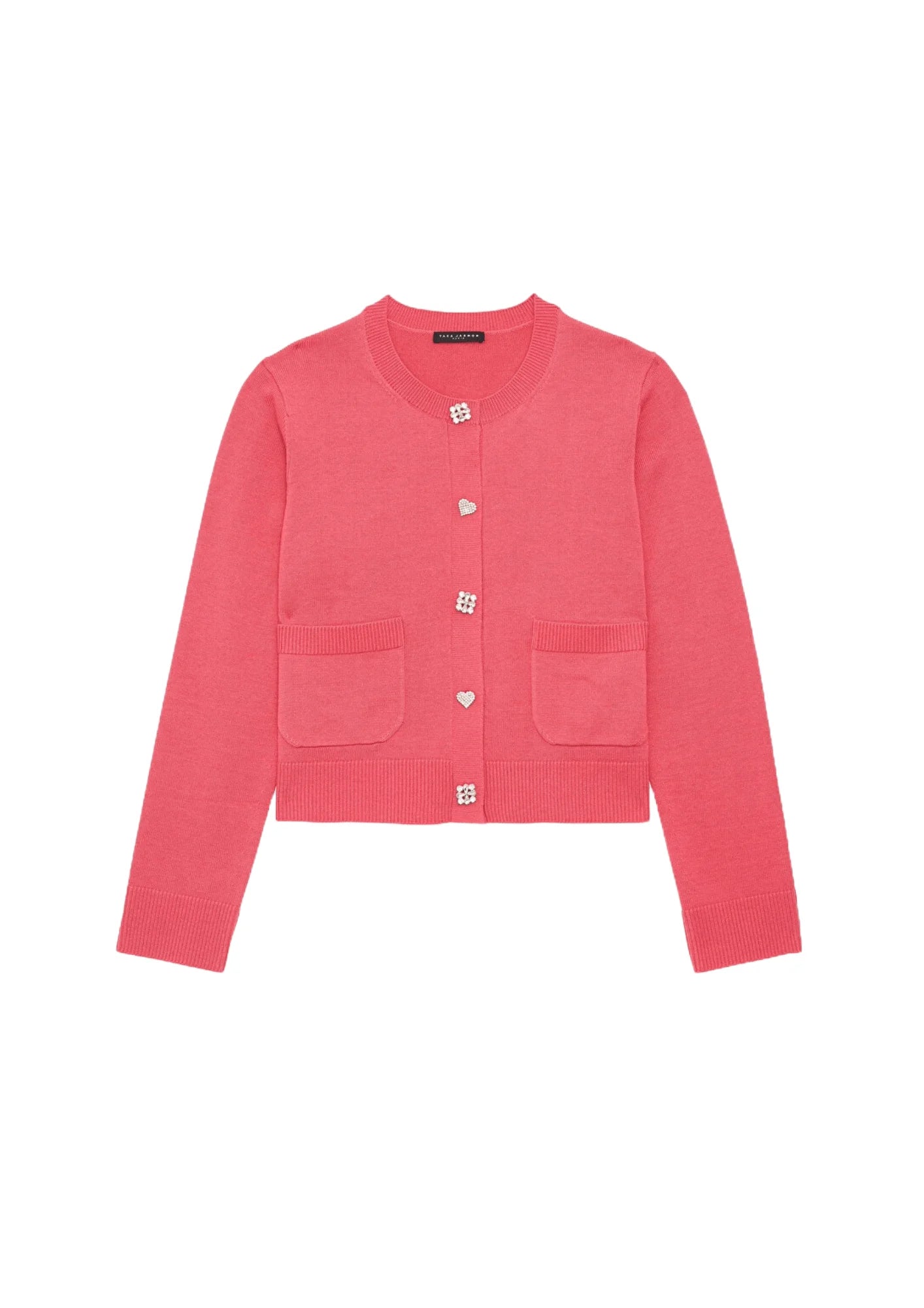 PINK GYSLAIN WOOL CARDIGAN Chenille Blend Fleece Blend Nylon Blend