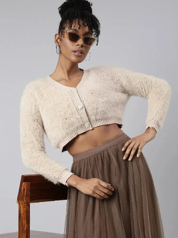 Women Solid Beige Crop Cardigan-CHN-5249-Beige Satin Fabric Silk Fabric Chiffon Fabric Women Solid Beige Crop Cardigan-CHN-5249-Beige Satin Fabric Silk Fabric Chiffon Fabric