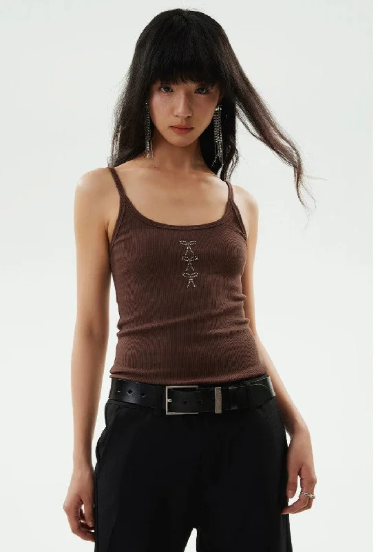 Rhinestone Ribbon Tank Top fashionable tank top
