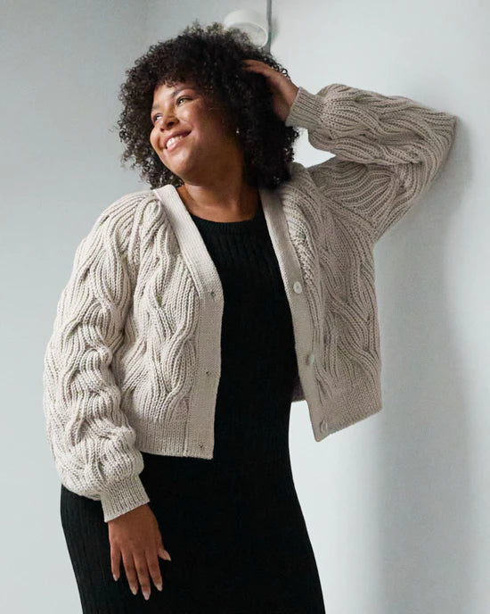Nemunas Merino Wool Cardigan Silver Grey Lightweight Heavyweight Midweight