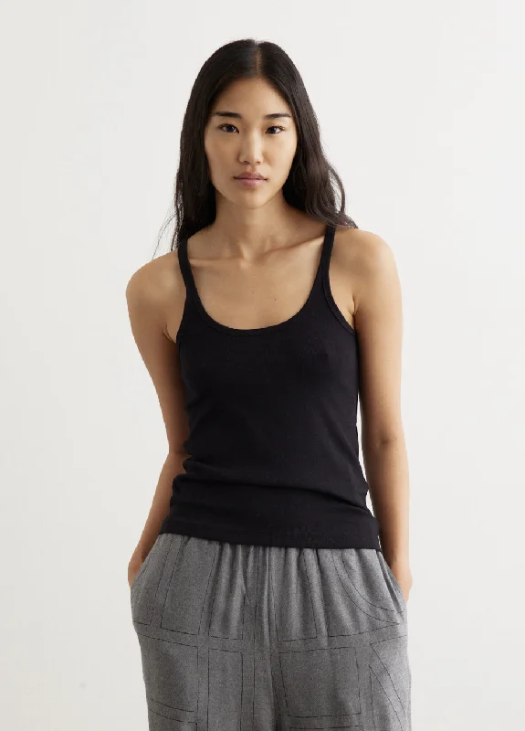 Scoop Neck Rib Tank lime green tank