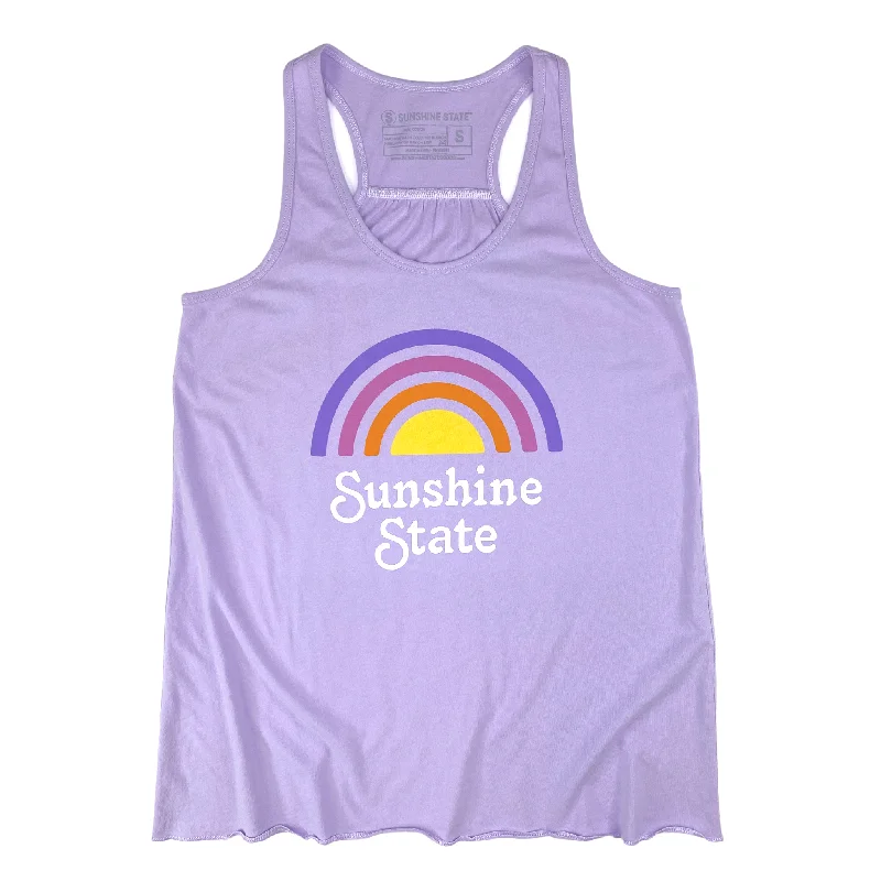 RAINBOW FLOWY TANK - LAVENDER teal tank top