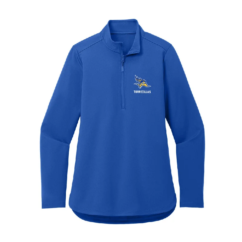 CSU Bakersfield - NCAA Women's Cross Country : Crystal Torrecillas - Women's Premium Quarter Zip Jacket Jersey Jacket Tulle Jacket Batik Jacket CSU Bakersfield - NCAA Women's Cross Country : Crystal Torrecillas - Women's Premium Quarter Zip Jacket Jersey Jacket Tulle Jacket Batik Jacket