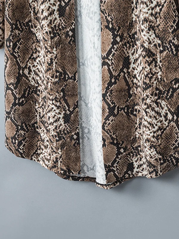 Flowy Snakeskin Cardigan Faux Fur Fabric Real Fur Fabric Shearling Fabric
