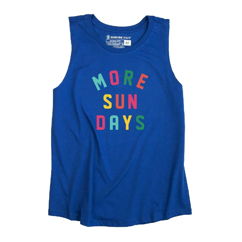 MORE SUN DAYS MUSCLE TANK - ATLANTIC BLUE silver tank top