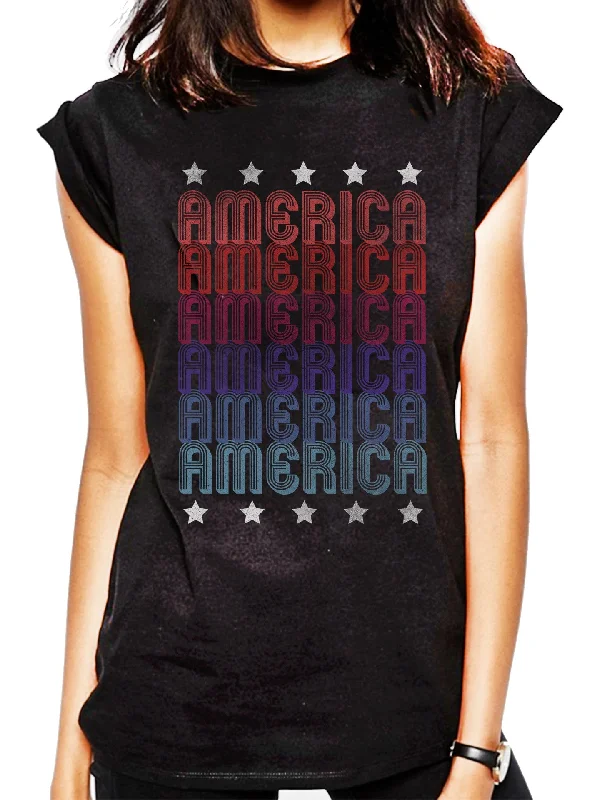 4th & Rose America Retro Stars Muscle Tank modal blend tank