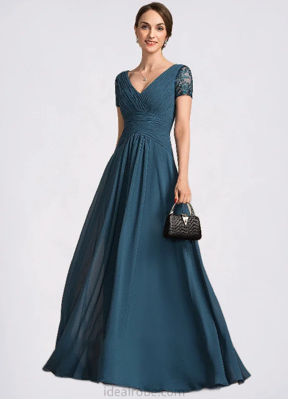 Athena A-Line V-neck Floor-Length Chiffon Mother of the Bride Dress With Lace STK126P0014713 Athena A-Line V-neck Floor-Length Chiffon Mother of the Bride Dress With Lace STK126P0014713