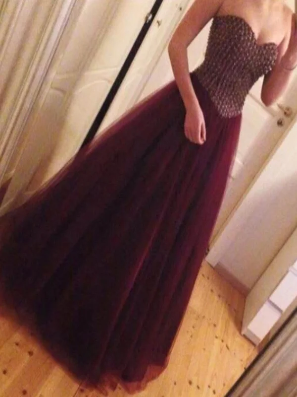 Custom Made Sweetheart Neck Strapless Floor Length Maroon Prom Dress, Prom Gown, Formal Dress Custom Made Sweetheart Neck Strapless Floor Length Maroon Prom Dress, Prom Gown, Formal Dress