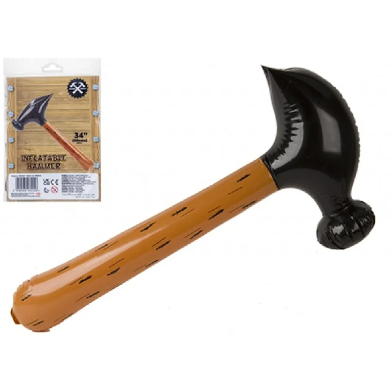 Inflatable Brown Claw Hammer - 34" Novelty Toy Fancy Dress Prop