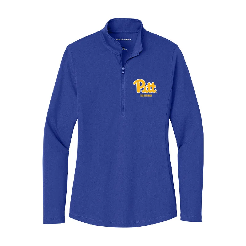 Pittsburgh - NCAA Women's Cross Country : Caroline Rusinski - Women's Lightweight Quarter Zip Jacket Elasticated Jacket Padded Jacket Insulated Jacket Pittsburgh - NCAA Women's Cross Country : Caroline Rusinski - Women's Lightweight Quarter Zip Jacket Elasticated Jacket Padded Jacket Insulated Jacket