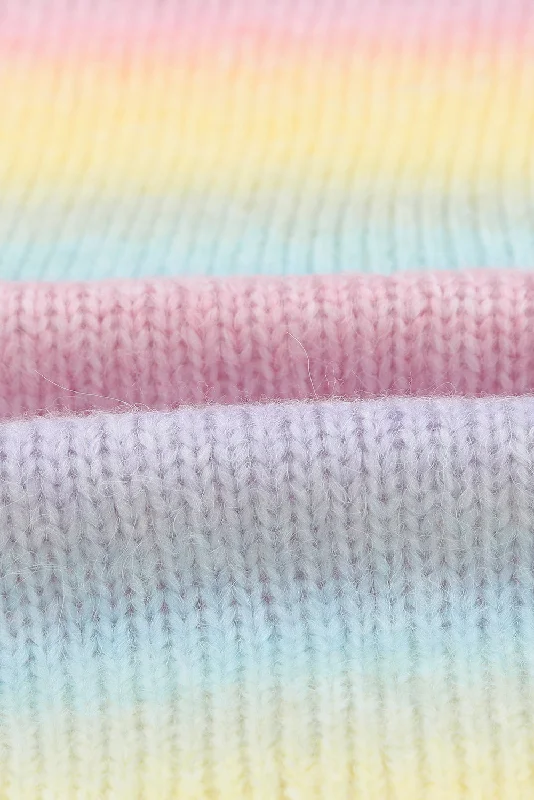 Loose-Fit Rainbow Cardigan Fitted Loose Oversized