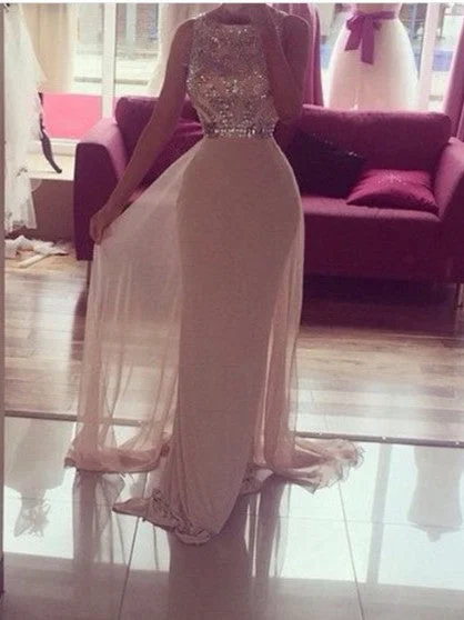 Custom Made A Line Round Neck Ivory Long Prom Dress, Long Formal Dresses, Evening Dresses Custom Made A Line Round Neck Ivory Long Prom Dress, Long Formal Dresses, Evening Dresses