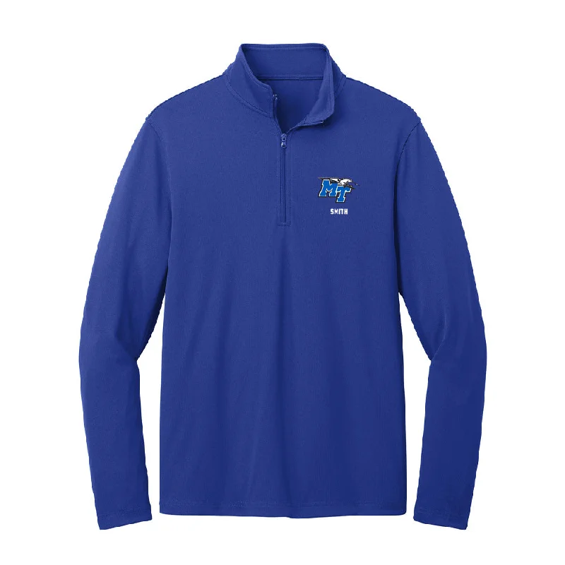 MTSU - NCAA Women's Cross Country : Zaila Smith - Lightweight Quarter Zip Jacket Zip Front Button Front Snap Front MTSU - NCAA Women's Cross Country : Zaila Smith - Lightweight Quarter Zip Jacket Zip Front Button Front Snap Front