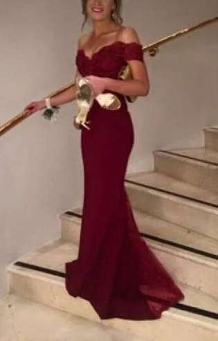 Off The Shoulder Prom Dress, Charming Formal Dresses,Mermaid Dresses ,burgundy prom dress cg335 Off The Shoulder Prom Dress, Charming Formal Dresses,Mermaid Dresses ,burgundy prom dress cg335