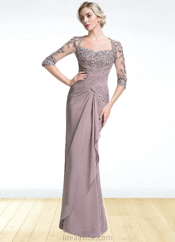 Cindy Trumpet/Mermaid Sweetheart Floor-Length Chiffon Mother of the Bride Dress With Ruffle Cascading Ruffles STK126P0014694 Cindy Trumpet/Mermaid Sweetheart Floor-Length Chiffon Mother of the Bride Dress With Ruffle Cascading Ruffles STK126P0014694