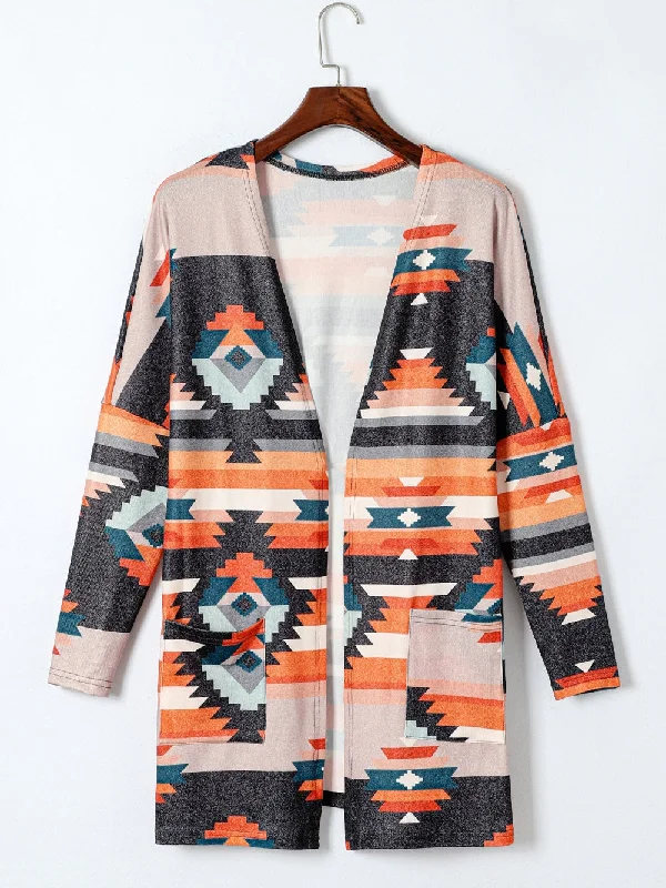 Tribal Print Cardigan Sequined Glittery Shiny